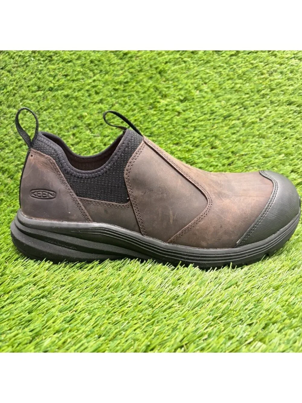 Keen Utility Vista Energy+ Shift ESD Men Size 9.5 Brown Composite Toe Work Shoes